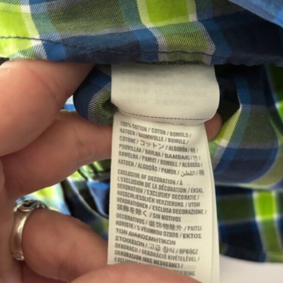 Abercrombie Fitch L Blue Green Muscle Fit Check Retro Campus Core Vibrant - Picture 6 of 6
